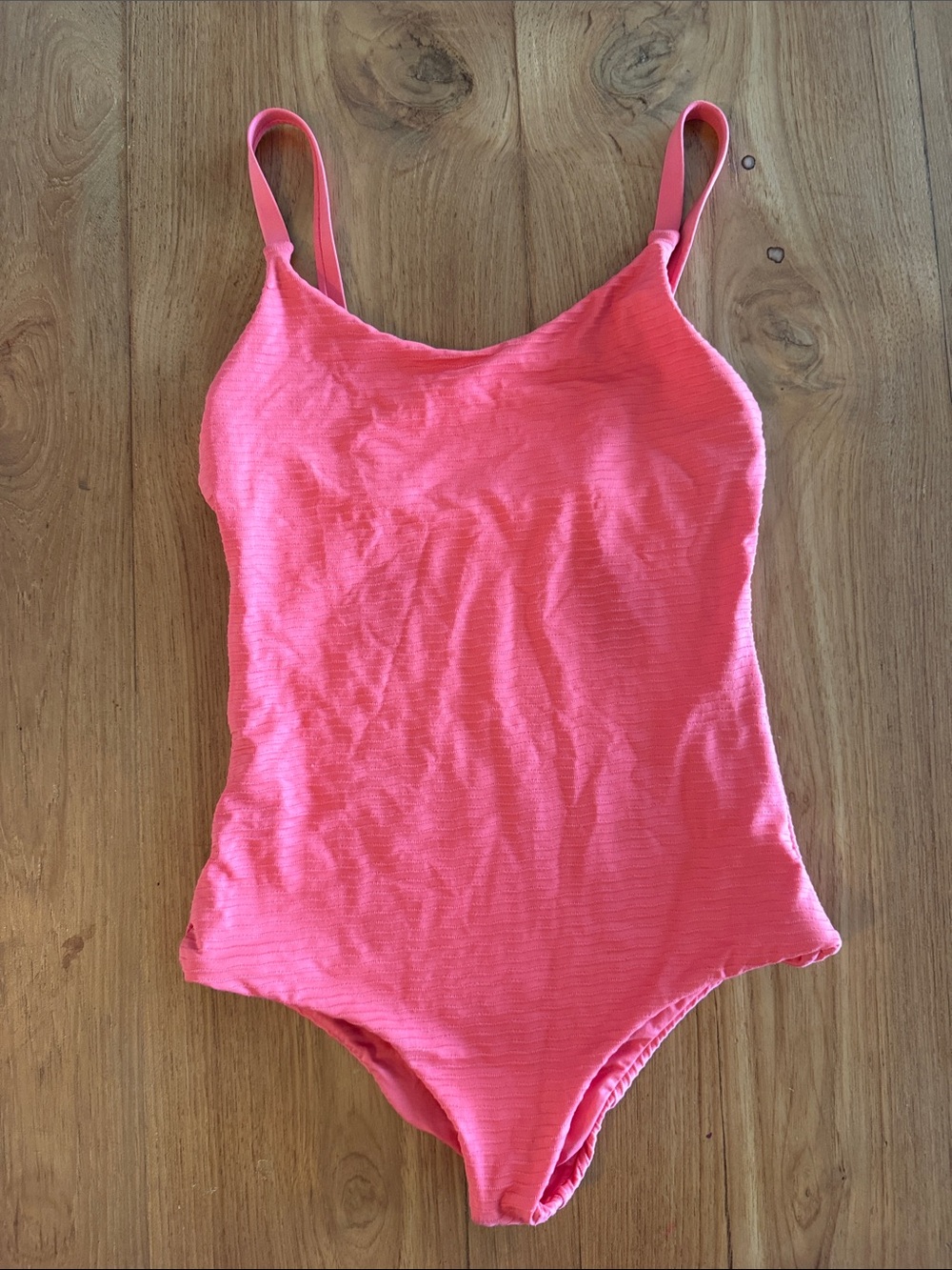 Patagonia Coral Pink Ribbed One-Piece Swimsuit